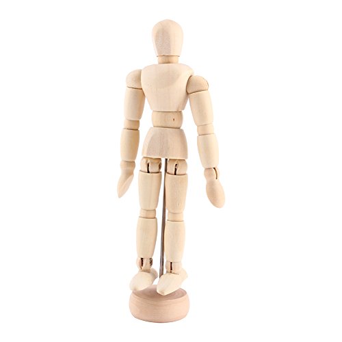 Delaman Maniquí de Madera, Clase de Arte Figura Masculina Maniquí, Maniquí de Dibujo, Artesanía de Madera Modelo Móvil Maniqui para Dibujo( Size : 4.5inch )