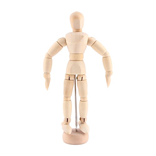 Delaman Maniquí de Madera, Clase de Arte Figura Masculina Maniquí, Maniquí de Dibujo, Artesanía de Madera Modelo Móvil Maniqui para Dibujo( Size : 4.5inch )