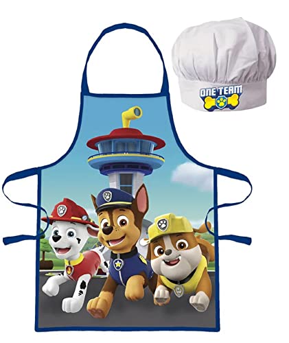 Delantal + Toque Chef Cuisinier Pat Patrtrol Paw Patrol Disfraz infantil 3 a 8 años C