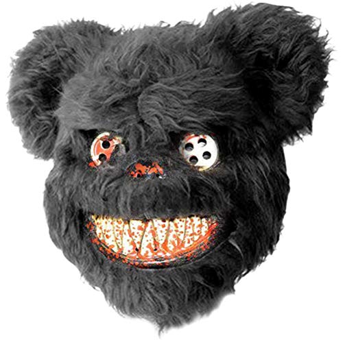 Demarkt Máscara espeluznante con diseño de oso de Halloween, máscara terrorífica, máscara para fiestas, cosplay, máscara de Halloween, color negro