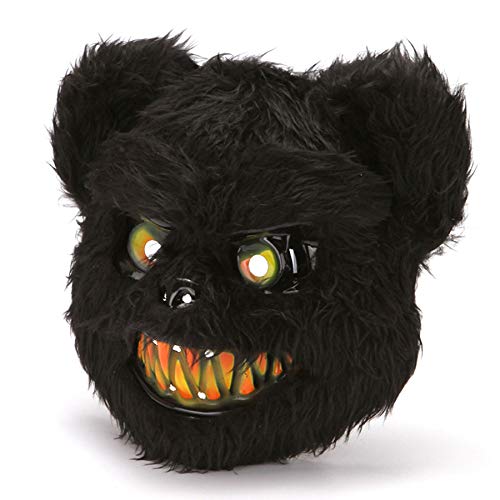 Demarkt Máscara espeluznante con diseño de oso de Halloween, máscara terrorífica, máscara para fiestas, cosplay, máscara de Halloween, color negro