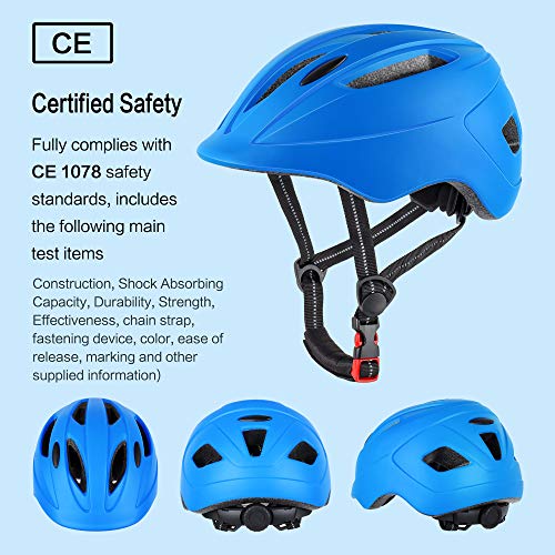 DesignSter Casco Bicicleta para Niños Casco Fnfantil Ajustable (48-52cm) mit Certificación CE para Monopatín Patinaje Ciclismo