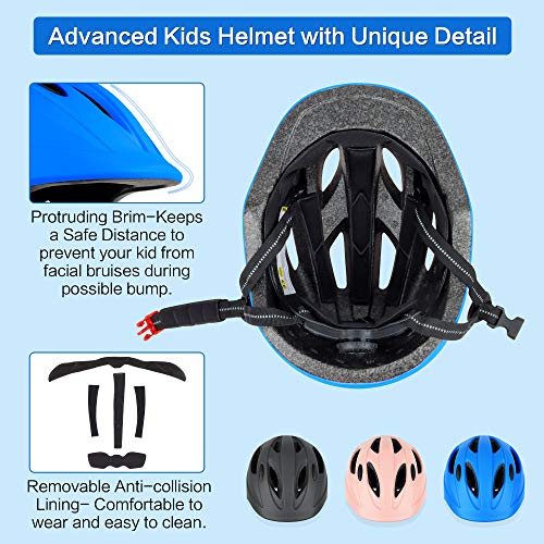 DesignSter Casco Bicicleta para Niños Casco Fnfantil Ajustable (48-52cm) mit Certificación CE para Monopatín Patinaje Ciclismo