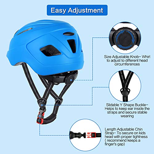 DesignSter Casco Bicicleta para Niños Casco Fnfantil Ajustable (48-52cm) mit Certificación CE para Monopatín Patinaje Ciclismo