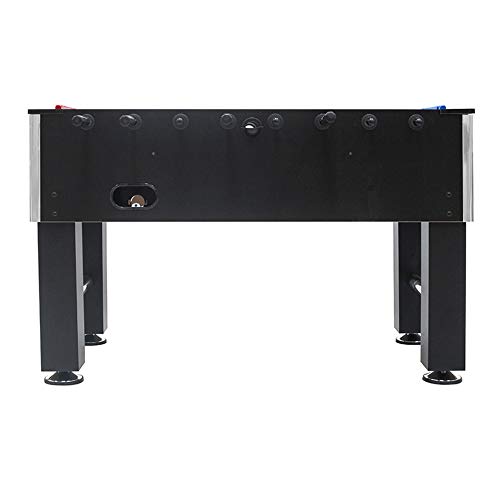 Devessport - Futbolín Salón Negro Ideal para Jugar con Amigos - Profesional - Barras de Metal - Mango de plástico - Retorno de Bolas - Dispone de marcadores - Medidas: 140 x 74 x 88 Cm