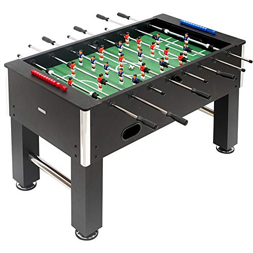 Devessport - Futbolín Salón Negro Ideal para Jugar con Amigos - Profesional - Barras de Metal - Mango de plástico - Retorno de Bolas - Dispone de marcadores - Medidas: 140 x 74 x 88 Cm