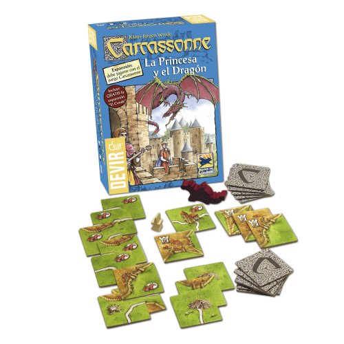 Devir - Carcassonne La Princesa y el Dragón, Juego de Mesa (BGPRINCESA)