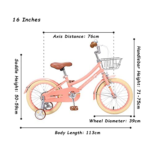 DHMKL 16/18/20 Pulgadas Bici Infantiles,Bicicleta NiñOs/Acero con Alto Contenido Carbono/Rueda Auxiliar/con Timbre/Asiento Y Manillar Regulables/Apto NiñOs 4 A 15 AñOs