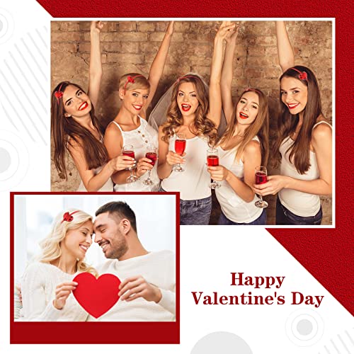 Diadema de Corazón de San Valentín, 8 Diademas de Lentejuelas de Amor Rojo Accesorios de Disfraces de Cupido Aro de Banda de Cabello con Purpurina para Mujeres Niñas Niños Adultos Año Nuevo