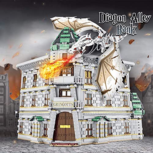 Diagon Alley Bank Kit de construcción de modelos para Harry Potter Diagon Alley, juego de modelos coleccionables, 7188 piezas de bloques de construcción compatibles con LEGO 75978 Diagon Alley