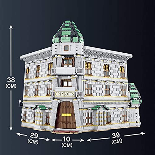 Diagon Alley Bank Kit de construcción de modelos para Harry Potter Diagon Alley, juego de modelos coleccionables, 7188 piezas de bloques de construcción compatibles con LEGO 75978 Diagon Alley