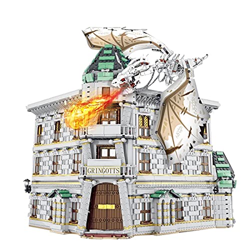 Diagon Alley Bank Kit de construcción de modelos para Harry Potter Diagon Alley, juego de modelos coleccionables, 7188 piezas de bloques de construcción compatibles con LEGO 75978 Diagon Alley