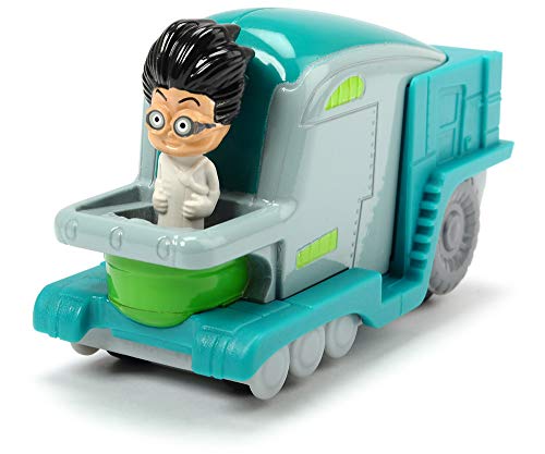 Dickie Toys PJ Masks - Vehículo de Laboratorio Romeo's Labor Flitzer de Metal, Rueda Libre, 7 cm, a Partir de 3 años