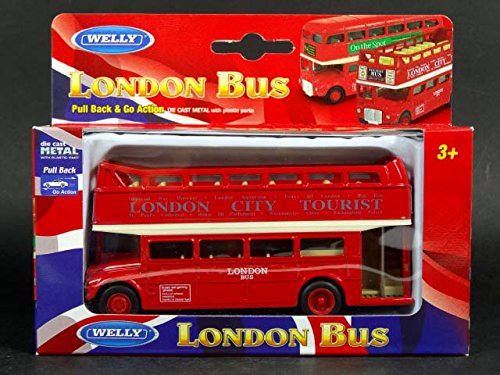 Diecast London Bus Open Top - Tire hacia atrás y Go Acción [Toy]