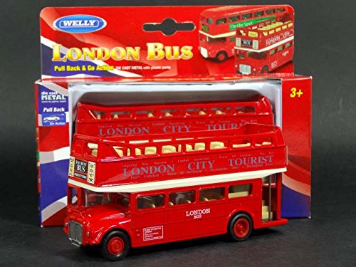 Diecast London Bus Open Top - Tire hacia atrás y Go Acción [Toy]