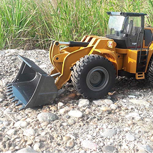 Dilwe Control Remoto Bulldozer RC Vehiculo de Ingenieria de Juguete, 2.4G 1:14 RC Loader Tractor Construccion Electrica Modelo de Coche de Juguete para Ninos