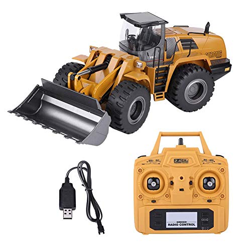 Dilwe Control Remoto Bulldozer RC Vehiculo de Ingenieria de Juguete, 2.4G 1:14 RC Loader Tractor Construccion Electrica Modelo de Coche de Juguete para Ninos