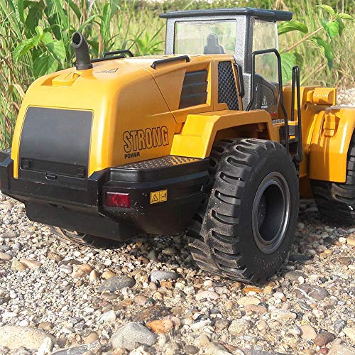 Dilwe Control Remoto Bulldozer RC Vehiculo de Ingenieria de Juguete, 2.4G 1:14 RC Loader Tractor Construccion Electrica Modelo de Coche de Juguete para Ninos