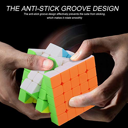 Dilwe Cubo de Velocidad, 62mm 5x5 Velocidad Suave Facil de Girar Puzzle Cubo Magico para Entrenamiento Mental