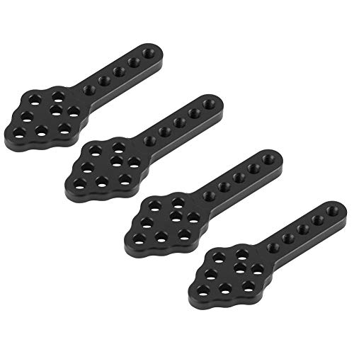 Dilwe Montaje del Amortiguador de Choques del Coche RC, 4 Pcs/Set 4 Pcs/ Juego Amortiguador de Choque Placa de Montaje de Amortiguador de Altura Ajustable para 1/10 Crawler Coche Accesorios(Negro)