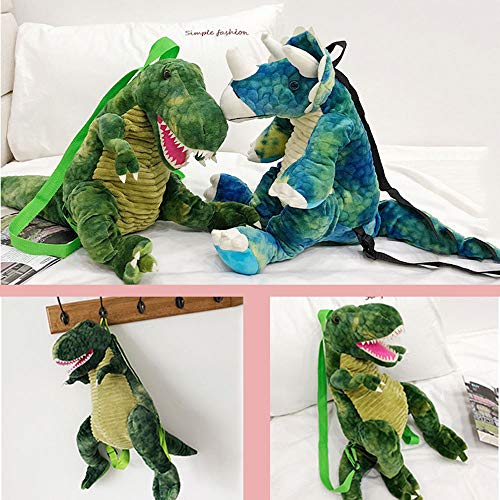 Dinosaurio -Mochila Verde Para Niños, Diseño de Dinosaurio en 3D