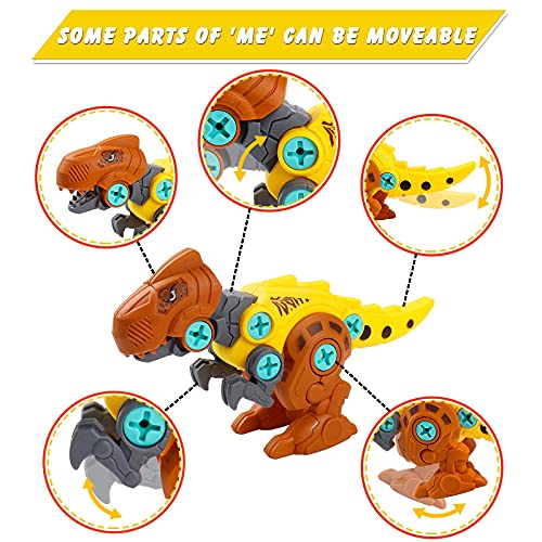 Dinosaurios Juguetes para Niños Huevos de Dinos Dinosaurio Robot con Destornillador Montable Juego Construccion Herramientas Juguete Educativos Regalo para Niños Niñas 3 4 5 6 Años