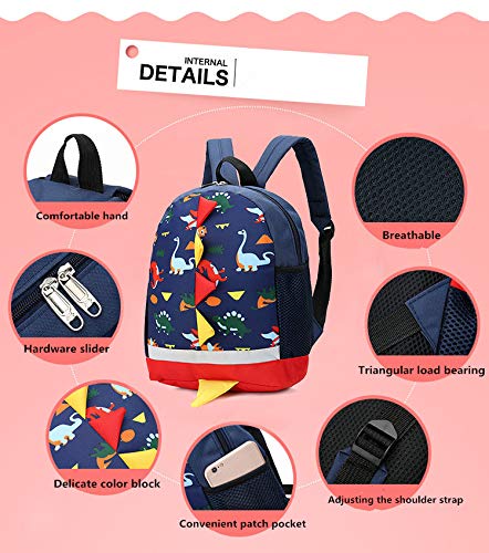 Dinosaurios Mochila para niños, Guarderia Mochila Escolar, Primaria pequeña Guardería Mochila Preescolar para niños