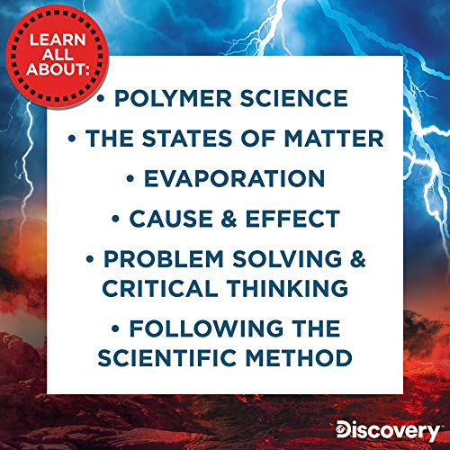 Discovery Kids Kit de ciencia para clima extremo por Horizon Group Usa, realiza 4 experimentos de feria científica, vórtice de tornado, volcán errupción, horno solar y nieve artificial