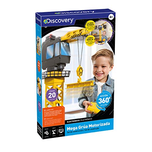 Discovery Kids Mega-grúa motorizada niños, Torre Juguete, maquinas de construccion, camion RC, grua teledirigida (worldbrands 6000379)