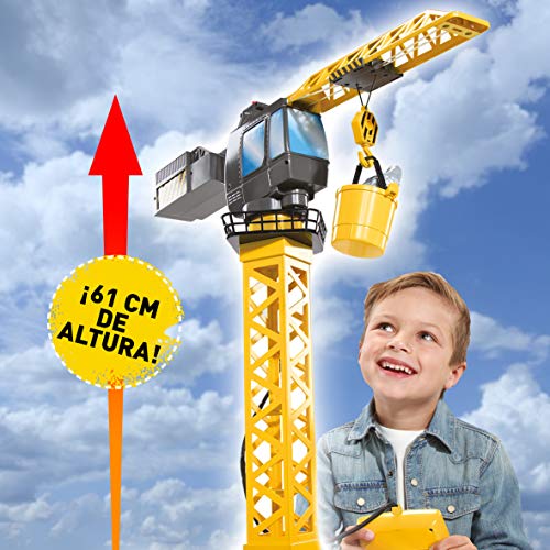 Discovery Kids Mega-grúa motorizada niños, Torre Juguete, maquinas de construccion, camion RC, grua teledirigida (worldbrands 6000379)