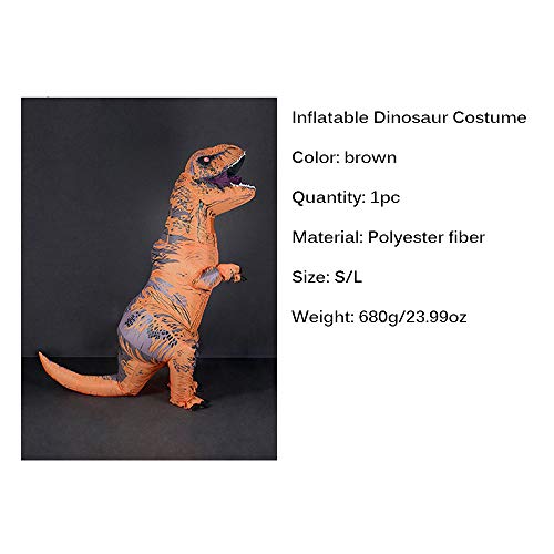 Disfraces inflables Tyrannosaurus Rex Dinosaurio Disfraz Unisex Adultos Niños Disfraz Fiesta de Halloween Fantasía Dinosaurio Traje Blow up (S)