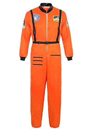 Disfraz Astronauta Adulto para Hombre Halloween Carnaval Americano Cadete del Espacio Cosplay Naranja m