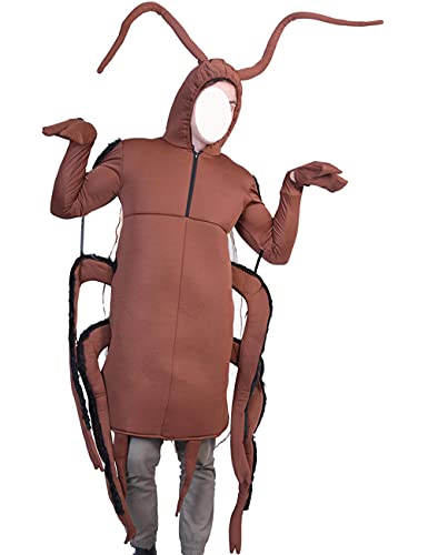 Disfraz de Halloween Cosplay Animal Cucaracha Set Fiesta Carnaval Etapa Rendimiento Unisex-Marrón_Talla única