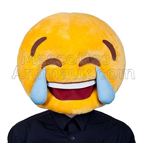 Disfraz de Smiley para llorar, masajeador Smiley que llora, cabeza de mascota Smiley que llora (talla Adulto)