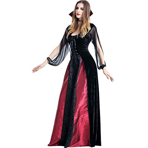 Disfraz Halloween Mujer Vampiresa Fiesta - Traje Bruja Adulto Vestido Negro Condesa Carnaval Gotico Cosplay Reina Disfraces