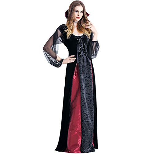 Disfraz Halloween Mujer Vampiresa Fiesta - Traje Bruja Adulto Vestido Negro Condesa Carnaval Gotico Cosplay Reina Disfraces