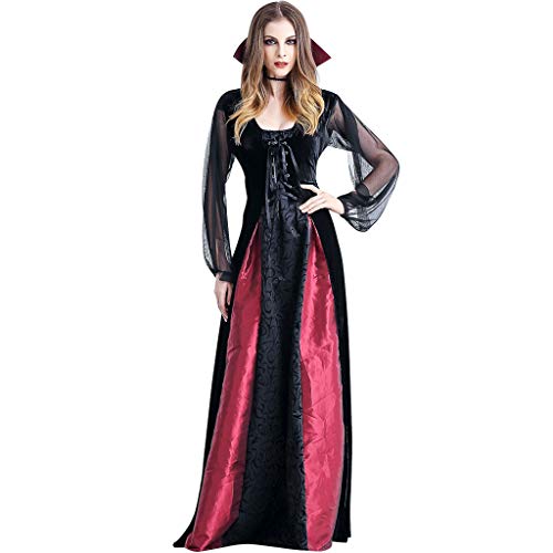 Disfraz Halloween Mujer Vampiresa Fiesta - Traje Bruja Adulto Vestido Negro Condesa Carnaval Gotico Cosplay Reina Disfraces