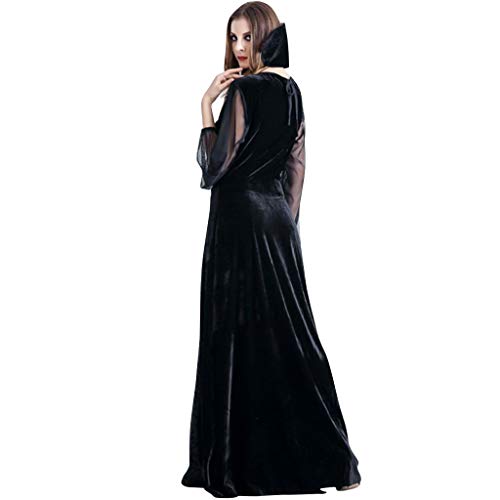 Disfraz Halloween Mujer Vampiresa Fiesta - Traje Bruja Adulto Vestido Negro Condesa Carnaval Gotico Cosplay Reina Disfraces