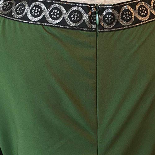 Disfraz Medieval para Mujer Vestido Manga Larga Bordado Renacentista Cosplay Verde 4XL