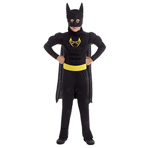 Disfraz Superhéroe Bat Black Niño Murciélago【Tallas Infantiles】[Talla 10-12 años] | Disfraces Niños Superhéroes con Capa Antifaz Cosplay Héroes para Carnaval Halloween Cumpleaños Fiesta Disfraces