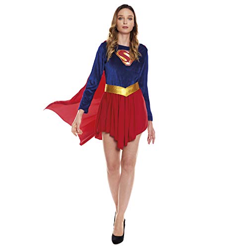 Disfraz Superheroína con Capa Girl Super Mujer【Tallas Adulto S a L】[Talla L] | Disfraces Mujer Superhéroes Carnaval Halloween Regalos Chicas Cosplay Cómics