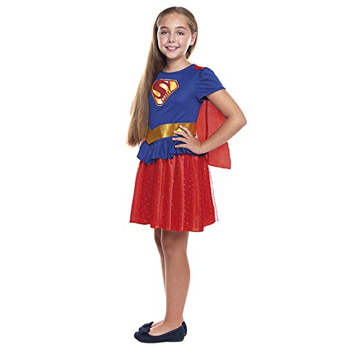 Disfraz Superheroína Niña con Capa Girl Super【Tallas Infantiles de 3 a 12 años】[Talla 3-4 años] | Disfraces Niñas Superhéroes Carnaval Halloween Regalos Niños Cosplay Cómics