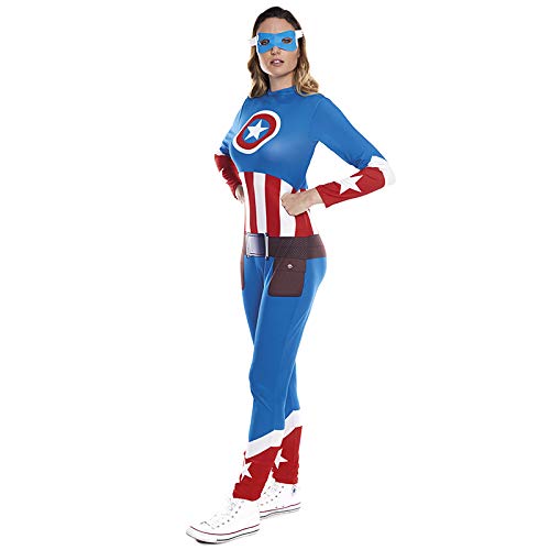 Disfraz Superheroína Star Girl Mujer【Tallas Adulto S a L】[Talla M] | Disfraces Mujer Superhéroes Carnaval Halloween Regalos Chicas Cosplay Cómics