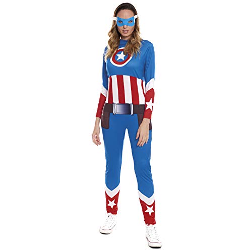 Disfraz Superheroína Star Girl Mujer【Tallas Adulto S a L】[Talla M] | Disfraces Mujer Superhéroes Carnaval Halloween Regalos Chicas Cosplay Cómics