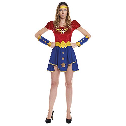 Disfraz Superheroína Wonder Girl Mujer【Tallas Adulto S a L】[Talla S] | Disfraces Mujer Superhéroes Carnaval Halloween Regalos Chicas Cosplay Cómics