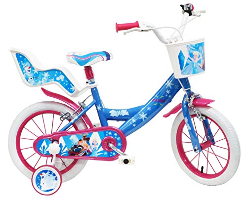 Disney Frozen Ice Look Bicicleta, Niñas, Azul-Blanco-Fucsia, 14" (35,5 cm)