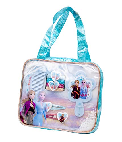 Disney Frozen Juego de 2 accesorios para el pelo en bolsa de PVC con purpurina, multicolor