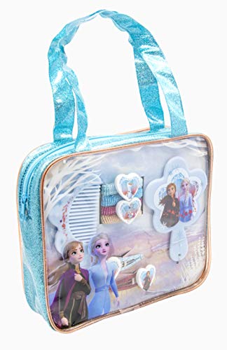 Disney Frozen Juego de 2 accesorios para el pelo en bolsa de PVC con purpurina, multicolor