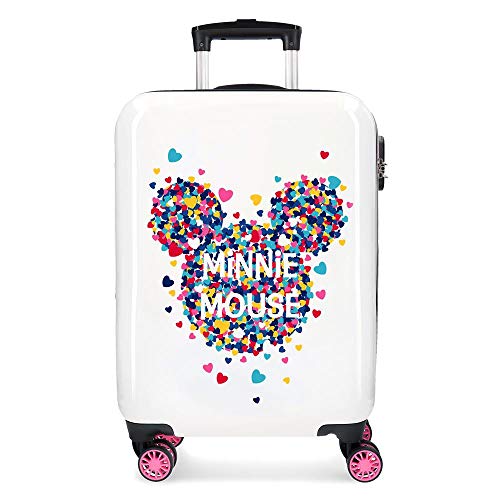 Disney Minnie Magic Maleta de cabina Blanco 37x55x20 cms Rígida ABS Cierre combinación 33L 2,8Kgs 4 Ruedas Dobles Equipaje de Mano