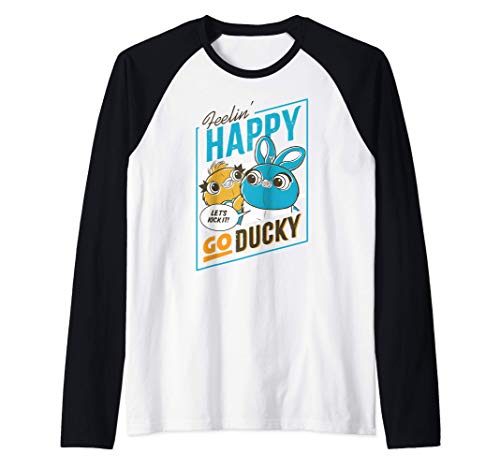 Disney Pixar Toy Story 4 Ducky & Bunny Happy Go Ducky Camiseta Manga Raglan